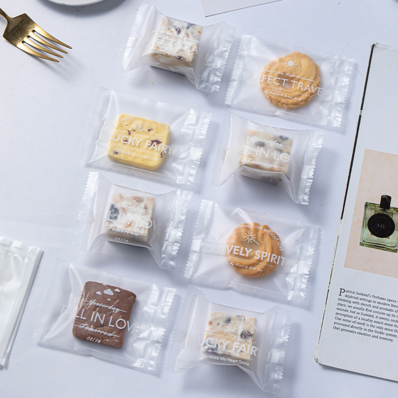 Bolsa de embalaje de copo de nieve, galletas, nougat, leche, dulces, bolsas selladas por máquina, bolsas de embalaje pequeñas, bolsas auto-selladas para hornear