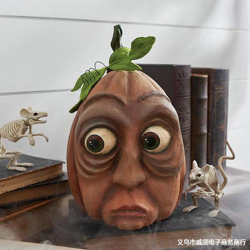 厂家批发万圣节氛围感户外装饰道具幽灵派对南瓜头庭院场地装饰