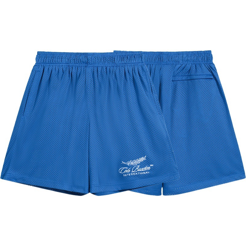 Cole Buxton nicho carta lema logo bordado malla delgada pantalones cortos deportivos casual recortada moda