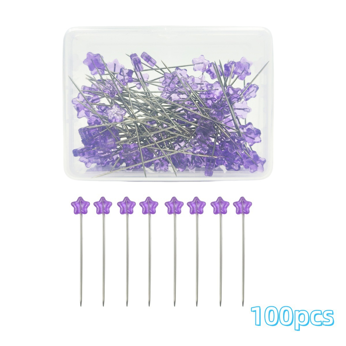 Suministro transfronterizo color transparente estrella de cinco puntas tridimensional alfiler DIY joyería hecha a mano flor regalo decoración aguja fija