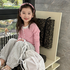YOJIA女童打底衫春秋2024新款韓版修身童裝上衣假兩件T恤兒童春裝