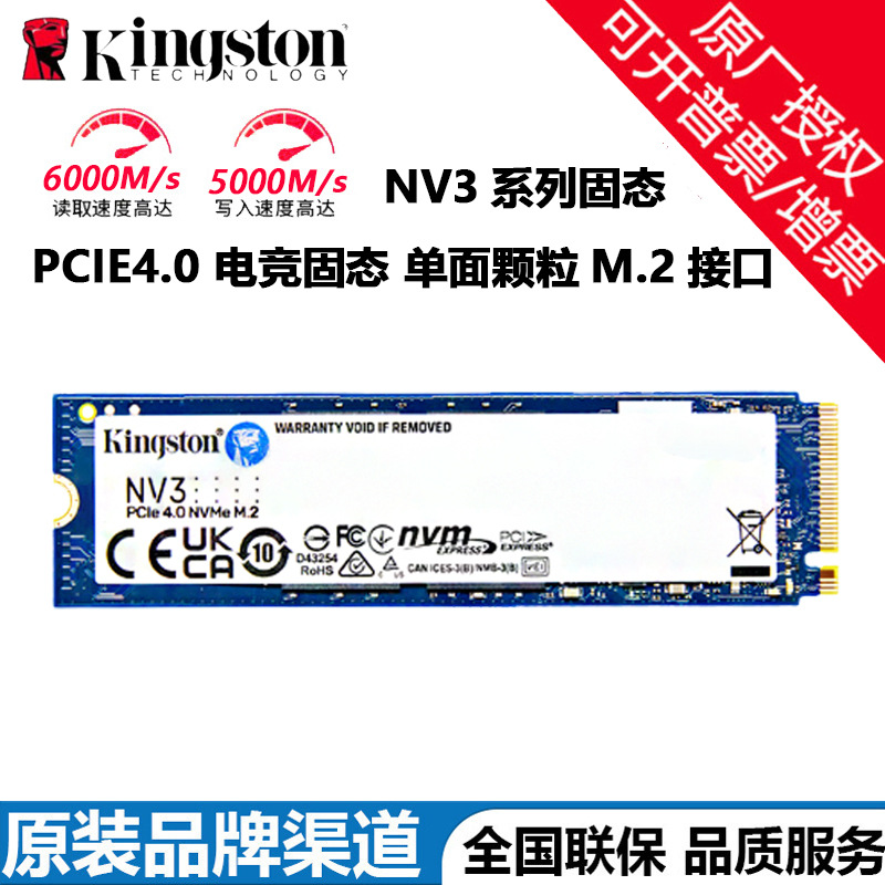 Kingston 1TB SSD SSD M.2 NVMePCIe 4.0 for NV3 Series Read Speed 6000MB