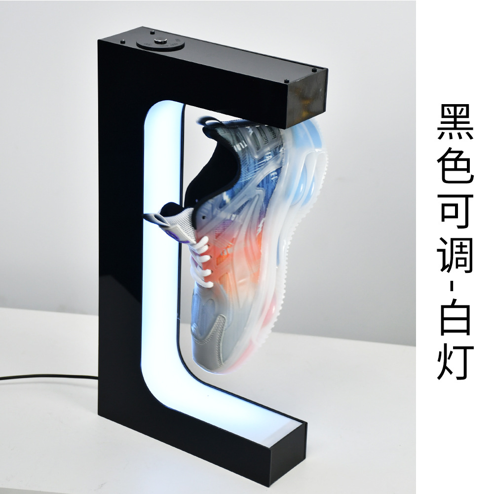 Soporte de Exhibición Giratorio con Levitación Magnética para Zapatos, de Acrílico, con Luz LED, para Comercio