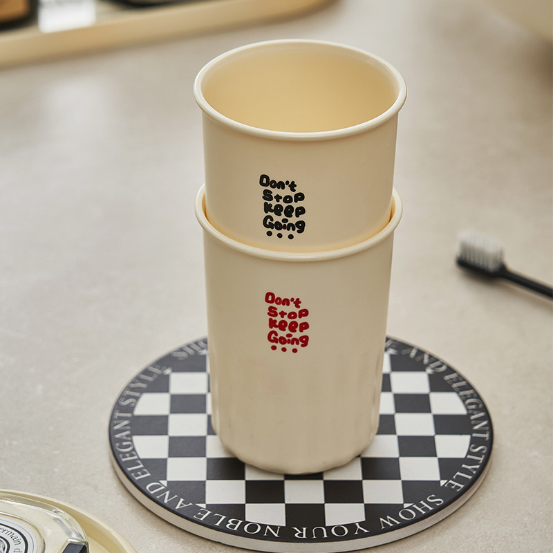 Creativo de gran capacidad con mango de taza de cepillo de dientes de alto valor facial taza de enjuague bucal casero taza de baño de pareja