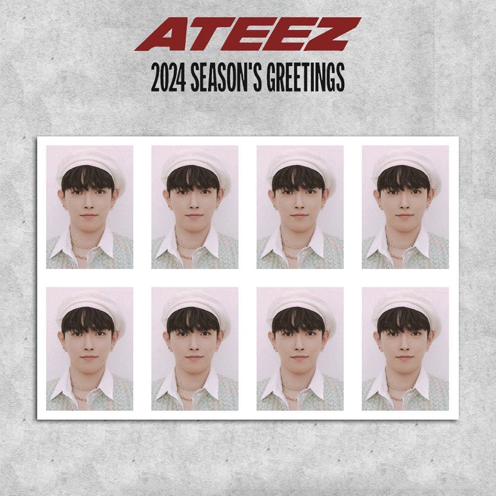 ATEEZ 2024 SEASON'S GREETINGS периферийные ID-фото фотографии размером один дюйм Фотографии календаря на стол
