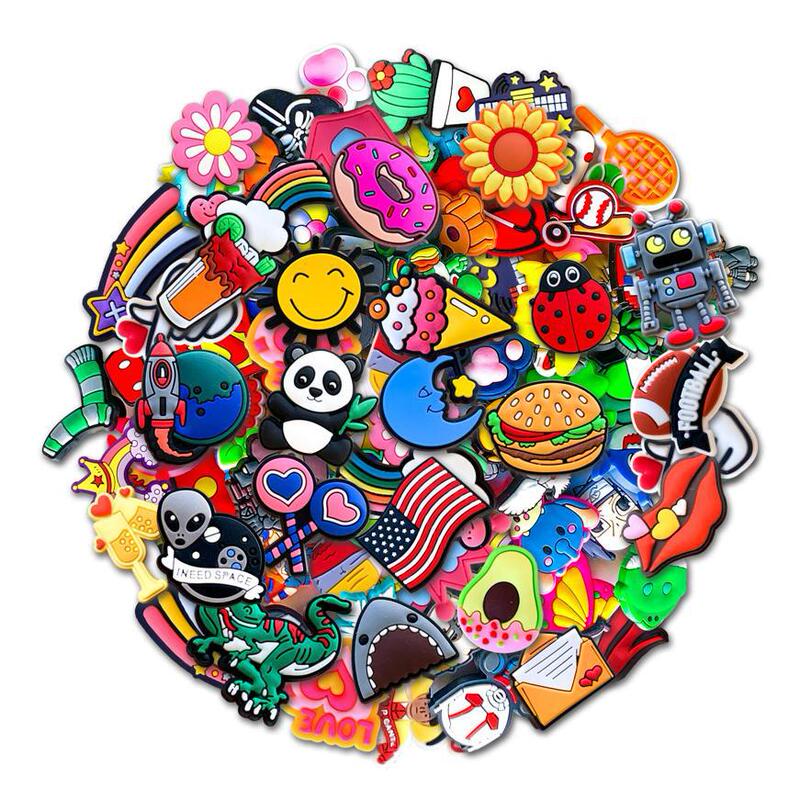 Random hole shoes buckle 20 30 50 100pcs random PVC shoes charm garden shoes accessories children party gift