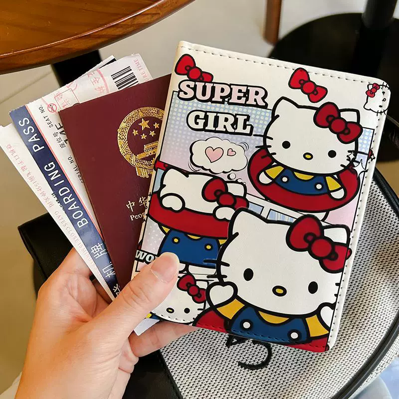 Hello kitty, passport case, universal protective case, handheld card holder for traveling
