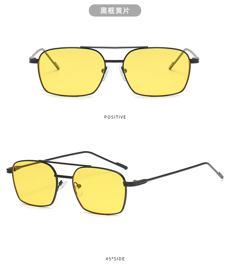 NEUE Sonnenbrille Unisex Doppel Strahl Anti-UV Brille Persönlichkeit Brillen Einfachheit Zier Legierung Rahmen Sonnenbrille – Detail 9