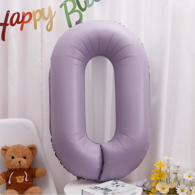 40inch アルミフィルムデジタルバルーン ベビーブルーピンク 女の子の誕生日シーンの装飾 ベビー123歳の誕生日の装飾|undefined
