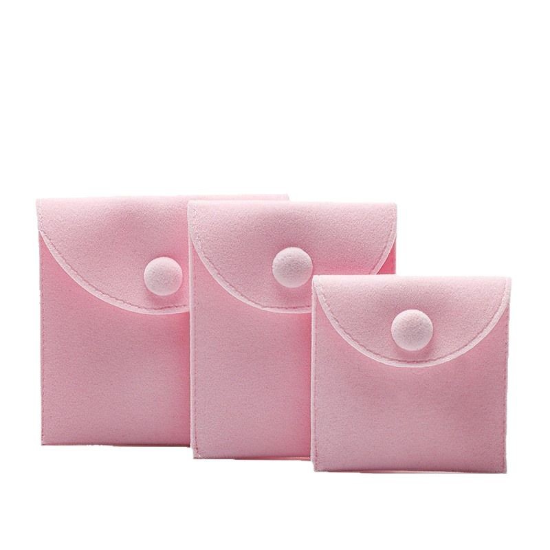 Bolsa de joyería de terciopelo delicado, bolsa de almacenamiento con botón a presión de terciopelo, bolsa de embalaje para anillos y collares, se puede imprimir con logotipo. image 6