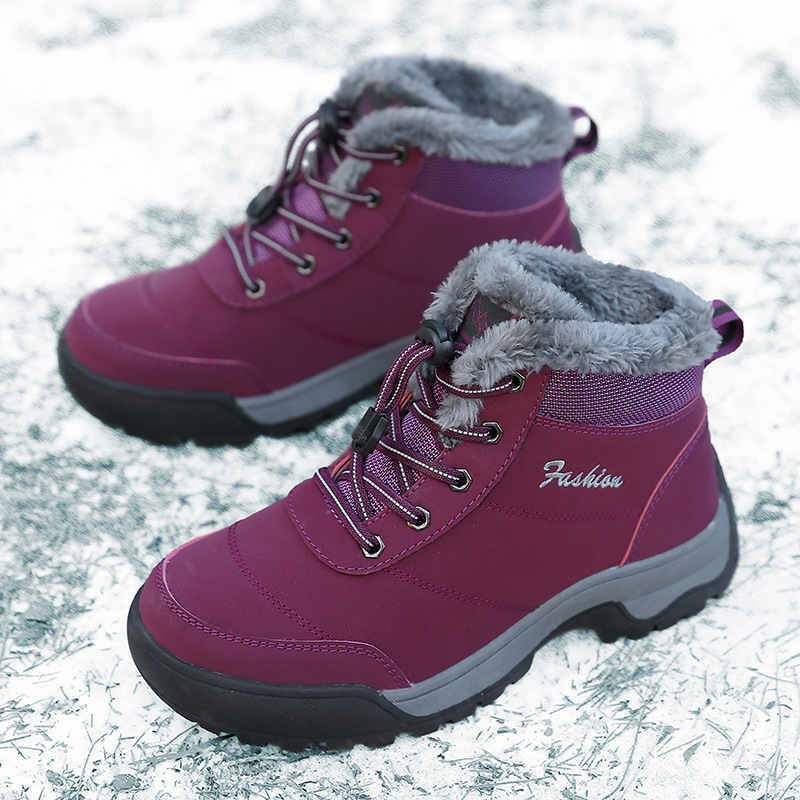 Invierno, botas de nieve de ancianos, zapatos de algodón caliente gruesos, zapatos de abrasión de gran tamaño, zapatos de comercio exterior al aire libre, zapatos de hombre y mujer transfronterizos