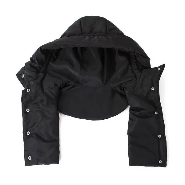 Cross-border European and American style new down cotton one-piece hat with hidden buttons, pullover hat, new fashionable zipper cold-proof hat