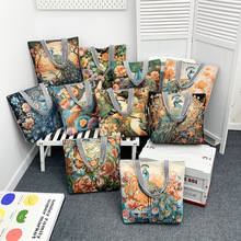 跨境电商帆布包国风刺绣单肩包大容量女包绣花包2024新款潮流斜挎