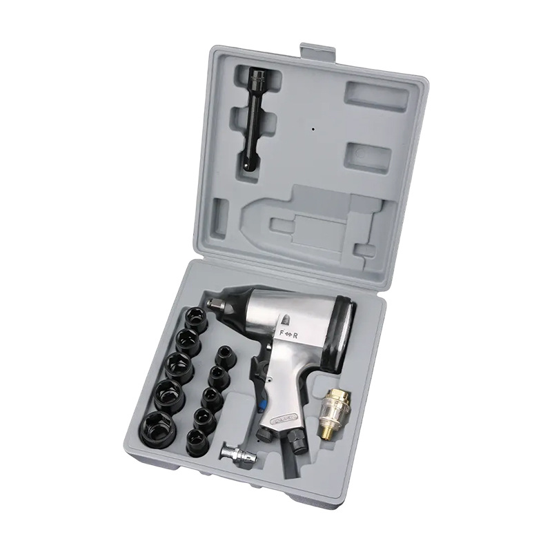 Llave neumática WF-002A personalizada transfronteriza de 1/2 pulgadas pistola de viento pequeña de grado industrial Juego de herramientas de reparación de automóviles de 17 piezas