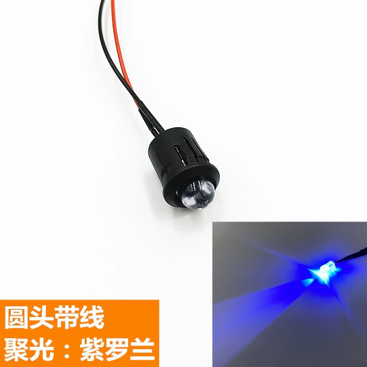 Светодиод 8 мм 3V/5V/6V/9V/12V малогабаритный круглый светодиодный элемент, 12 мм, черная изоляционная гильза, провод 20 см