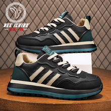 蜜蜂一狼旗舰店秋冬透气潮鞋休闲时尚皮鞋软底个性英伦阿甘男鞋子