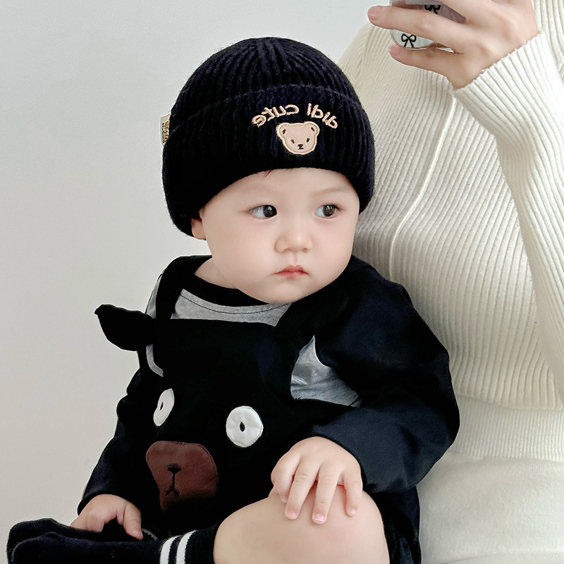 Otoño y invierno gorra de piel de melón extranjera gorra de lana para bebés de un mes pequeño gorra de tejido para bebés
