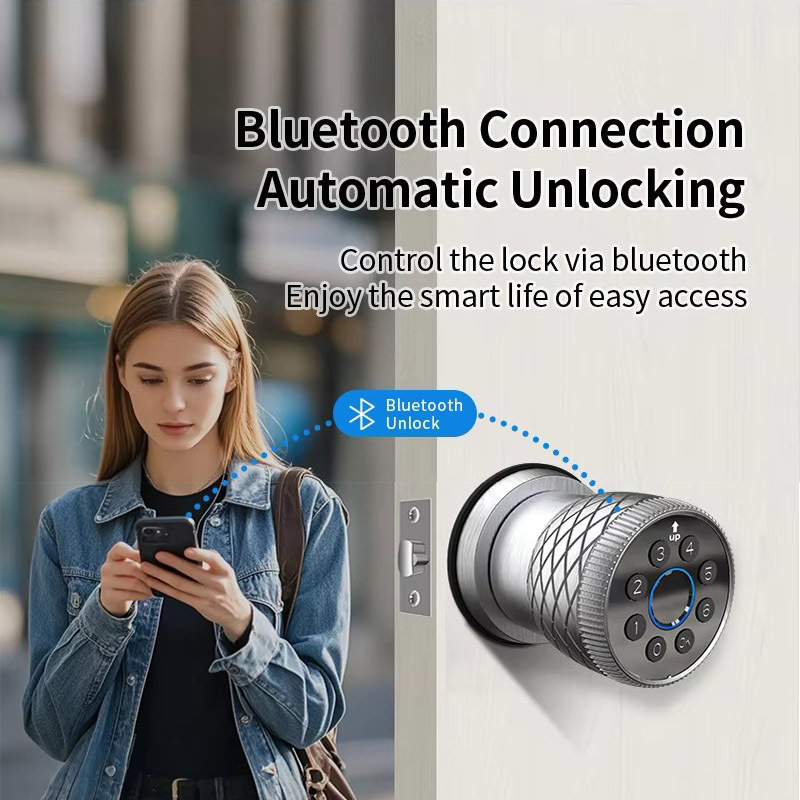 新款指纹锁门把锁 智能密码锁家用球形门锁电子锁涂鸦APP远程控制