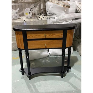 French-Style Foyer Table, Solid Wood, Simple Living Room Table, Display Cabinet, Decorative Vintage Small Side Table Furniture