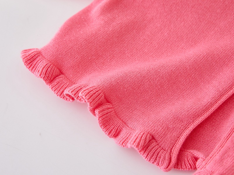 Cardigan en tricot à dentelle florale pour filles et mères – Pull en coton doux pour le printemps et l'automne pour tout-petits et enfants (3-8 ans, 100-140 cm) – Bleu marine et rose_voghion.com