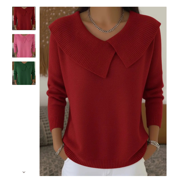 Korean Retro Playful 2025 Fashionable Slim Lapel Sweater Versatile Knitted Lazy Temperament Women
