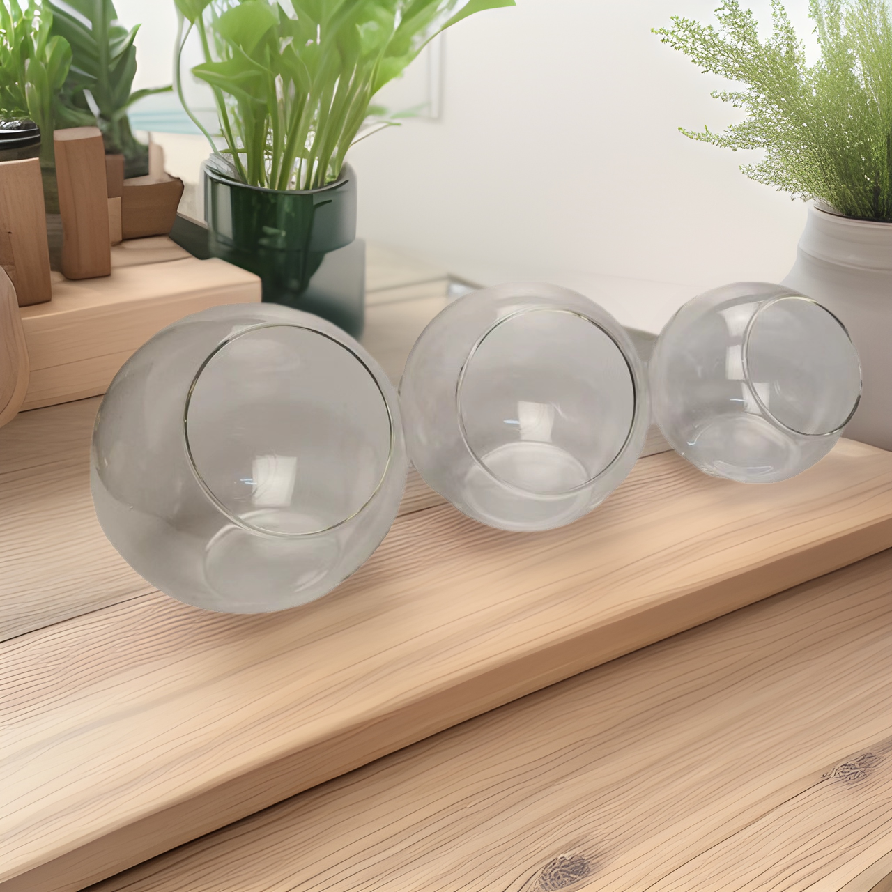 Glass crafts hand-blown transparent micro-landscape diagonal bottle diagonal fish tank micro-landscape glass bottle