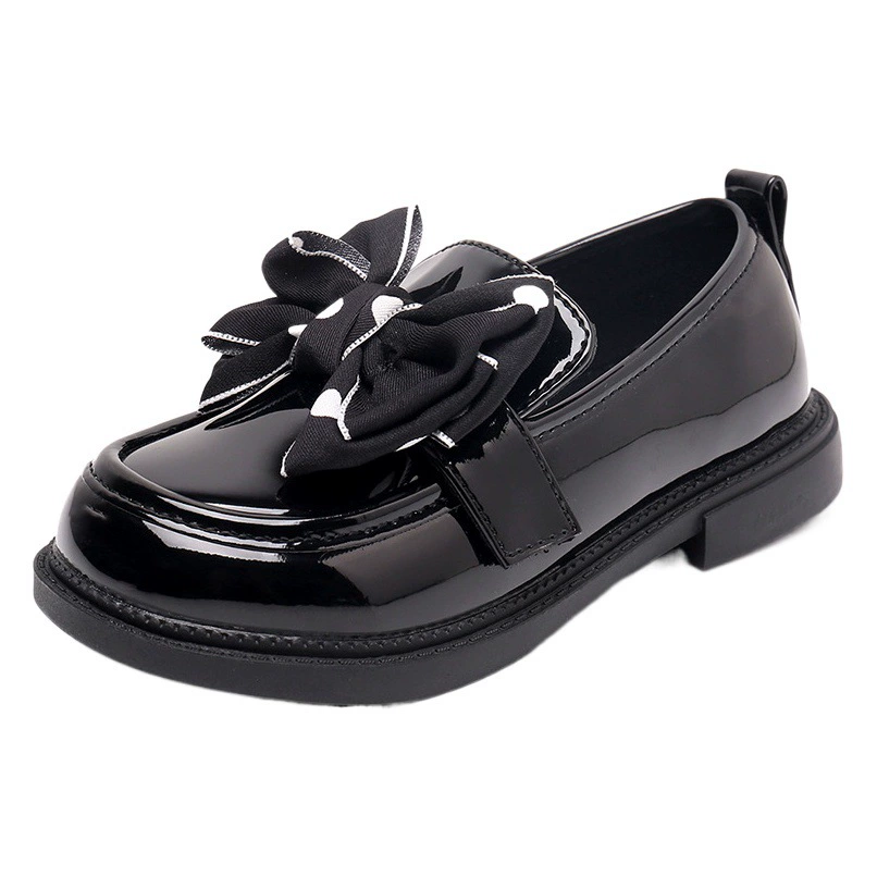 Обувь для девочек 2023 Весна и осень Новые черные одиночные туфли Кожаная обувь принцессы с кисточками Маленькие девочки Большие дети Кожаная обувь на мягкой подошве