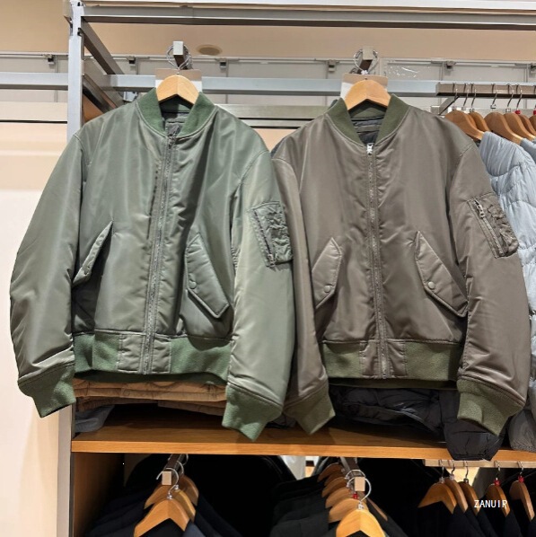 2026 Autumn/Winter Men's and Women's Military-Style Stand-Up Collar Bomber Jacket, Padded Baseball Jacket, Outerwear 491292