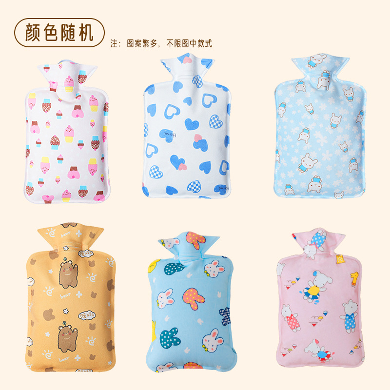 Botella de agua caliente de franela de 500 ml.