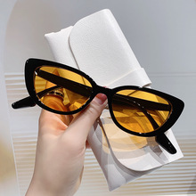 2022新款欧美时尚潮流街拍猫眼墨镜时尚三角形眼镜男女框架太阳镜