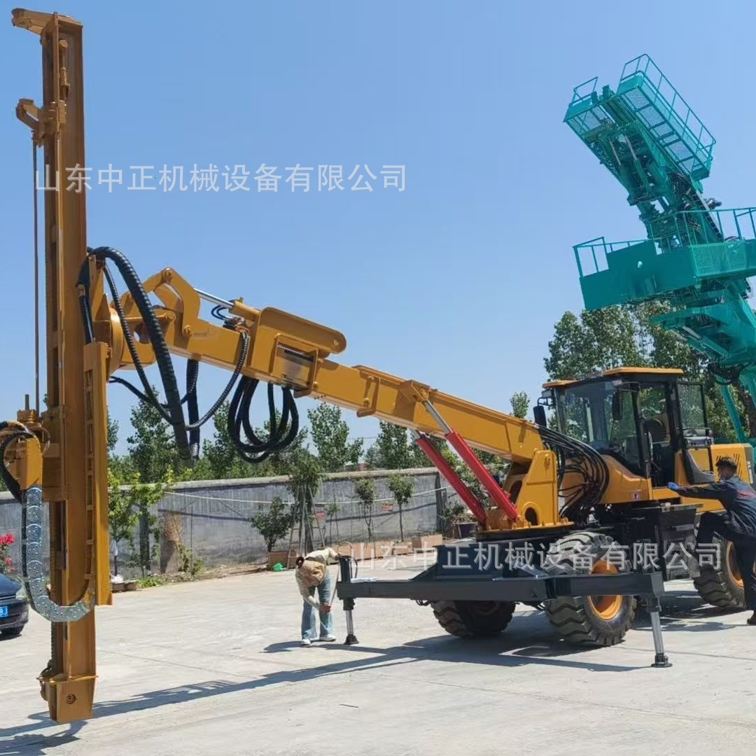 履带式打拔一体光伏用打桩机生产厂家 旋挖式多角度大扭矩钻孔机