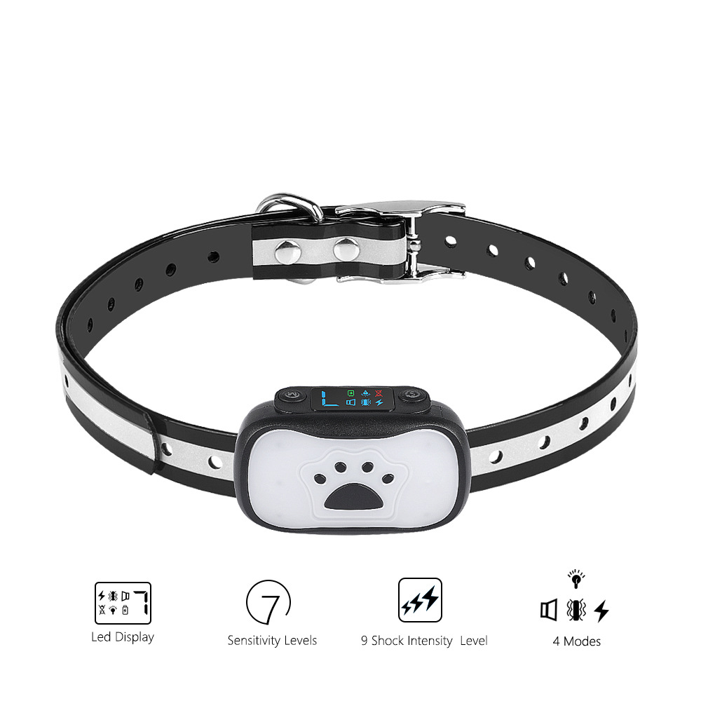 亚马逊热销止吠器防狗叫振动声音电击狗狗项圈宠物训练器止吠器