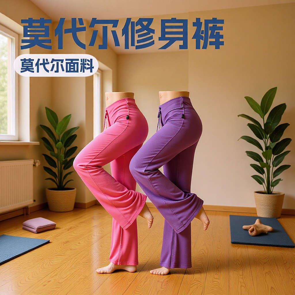 스퀘어 댄스 요가복 모달 드로스트링 마이크로 플레어 롱 팬츠 여성 캐주얼 다용도 수분 흡수 및 땀 배출 기능