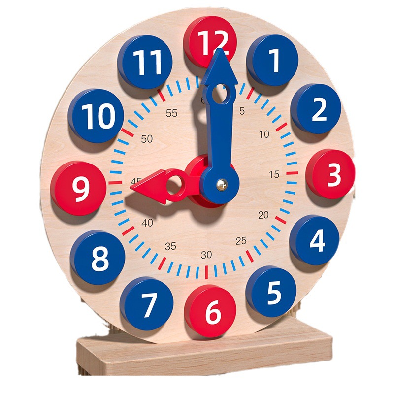 Reconocer reloj despertador de juguete reloj de madera pequeño reloj bebé niños niño Educación Digital educación temprana reloj grande