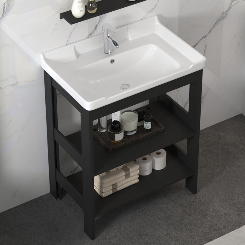 Balcony Basin Space Aluminum Floor Wash Basin Small Apartment Cabinet Group Ceramic Basin Washbasin Bathroom Washbasin