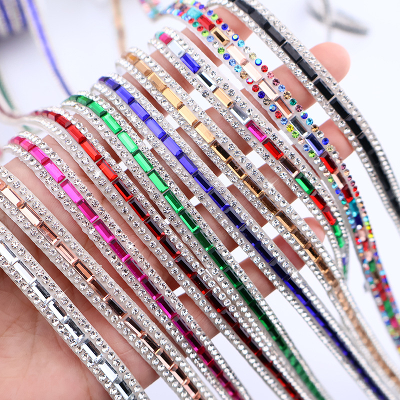 Tiras de Cristales de Colores al por Mayor, Adhesivos de Cristales de Vidrio Autoadhesivos, Accesorios para Ropa, Cristales Termoadhesivos, Accesorios para Joyería DIY, Tiras de Cristales