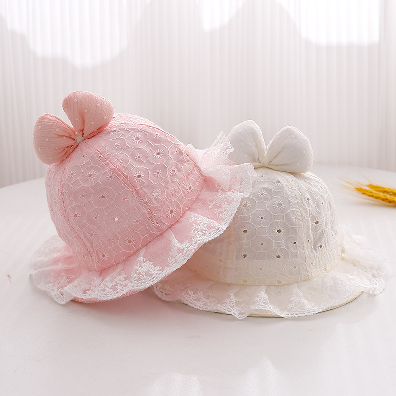 Sombrero de bebé 2024 primavera delgada niñas arco princesa sombrero pescador bebé fresco sombrero solar