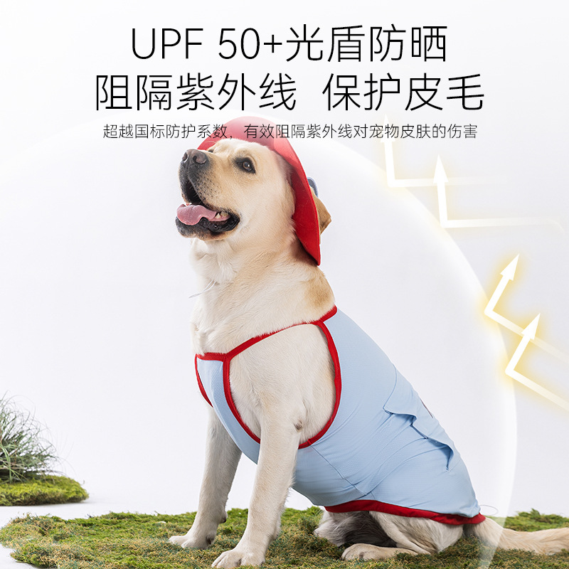 Verano perro perro mediano y grande golden retriever labrador protector solar perro grande bolsa de hielo ropa fresca fuera ropa para mascotas