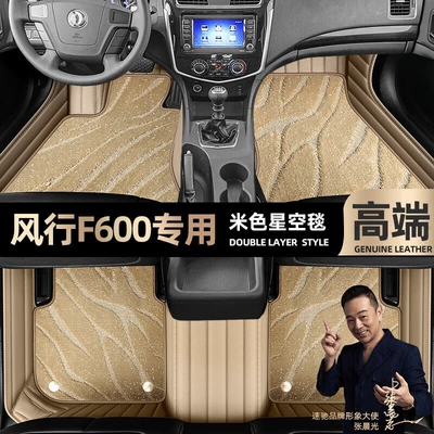 suitable for Dongfeng Fengfeng F600 foot Ayaqaltılar (Kovriklər) - beige-leather-beige-starry-sky-blanket-double-layer