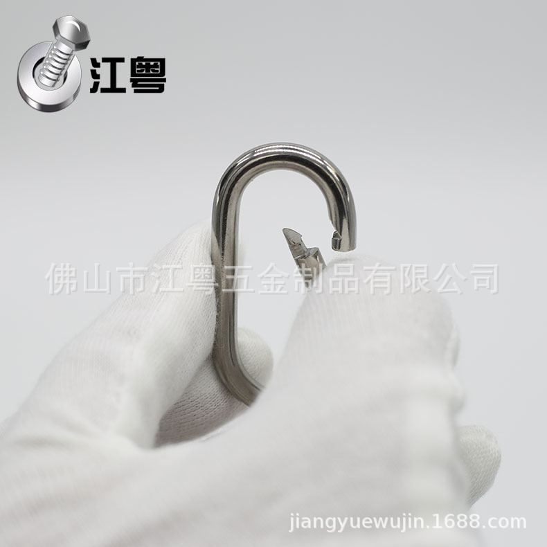 直供304不锈钢跑道全扣316登山扣 异型登山扣 椭圆形扣带螺带圈扣