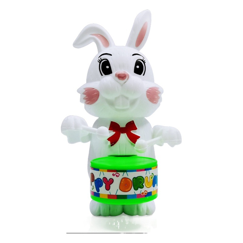 Rabbit drum winding clockwork children's educational rabbit drum toy drum toy drum spinning toy