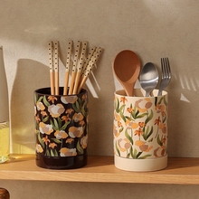 法式筷子收纳盒家用厨房台面筷子筒沥水防霉陶瓷筷子笼筷子桶筷子