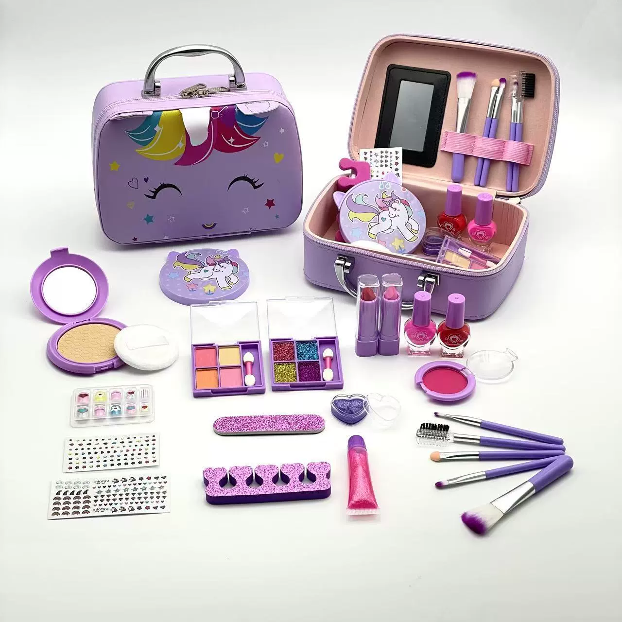 Children's set for makeup, blue makeup box, storage system, bag, (Cross-border trading)