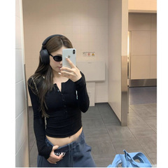 打底衫女春秋装2025年新款洋气内搭纯欲微胖辣妹长袖正肩T恤上衣