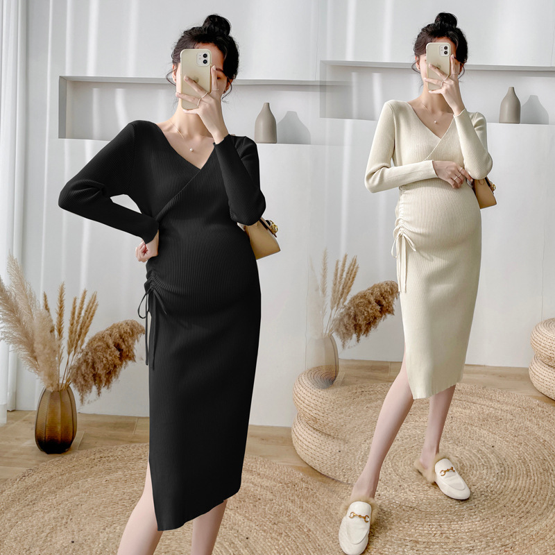 Pregnant Women's Suit Autumn and Winter Dress Spring and Autumn 2022 New Sweater Fashion Knitted Skirt Trendy Mom Top Pregnant Women's Suit Autumn and Winter Dress Spring and Autumn 2022 New Sweater Fashion Knitted Skirt Trendy Mom Top