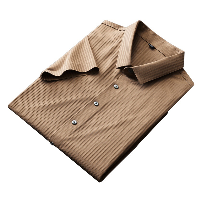シームレスストレッチニット半袖シャツメンズビジネスフォーマルウェアノーアイロンプロフェッショナルカジュアルウェアハイエンドシャツトレンディな紳士服