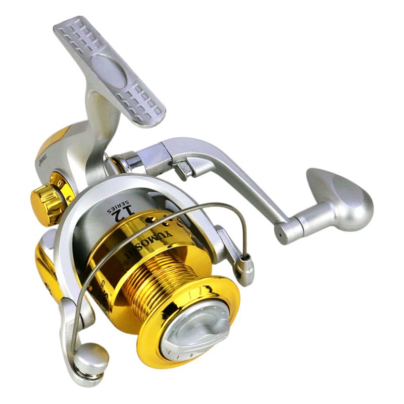 SA1000-7000 Рыболовная катушка рыболовное колесо Рыболовная катушка рыболовное спиннинговое колесо пластиковая головка серебристо-желтая