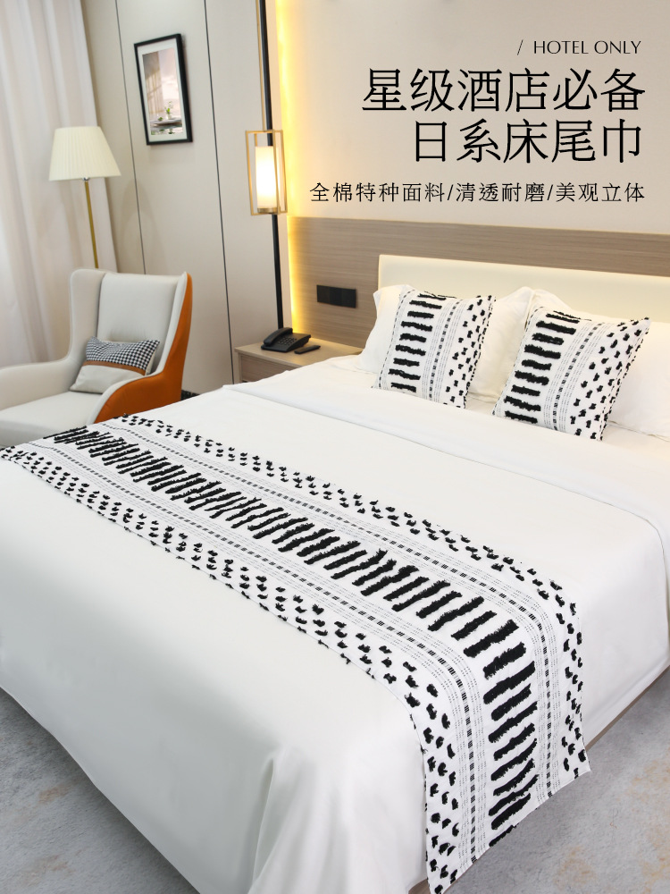 Japanese Nordic modern simple striped blanket bedside towel hotel…