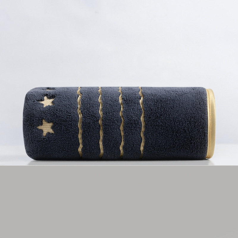 Gold-Edged Five-Star Coral Fleece Towel Hair Wrap Headscarf, Thickened, Absorbent, Soft, Wholesale, 35*75, 80g, Includes Class a Certification