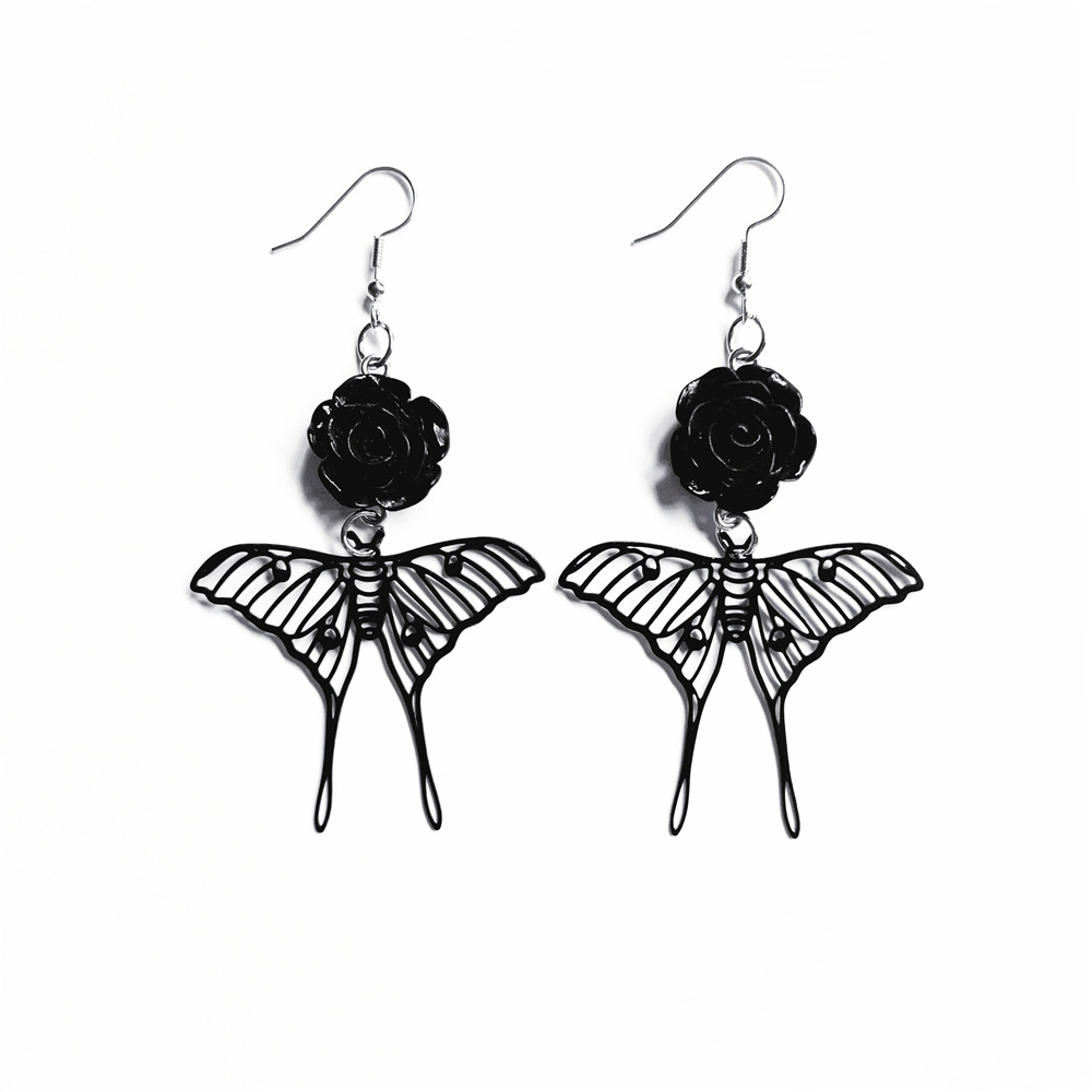Plating, Hollow Out Design 1 Pair Casual Retro Cross Flower Butterfly Plating Hollow Out Alloy Drop Earrings